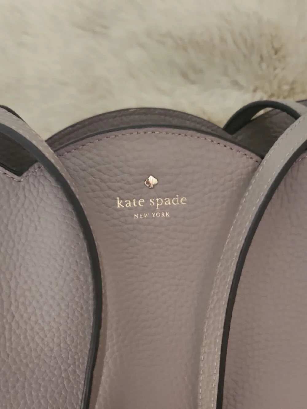 kate spade Scalloped Pebbled Tote in Dusty Mauve